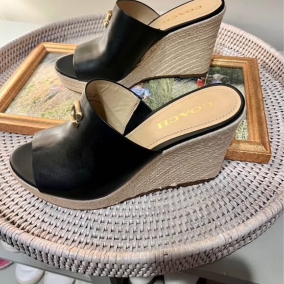 Coach Espadrille Wedge Mules, Size 8 - Picture 3 of 9